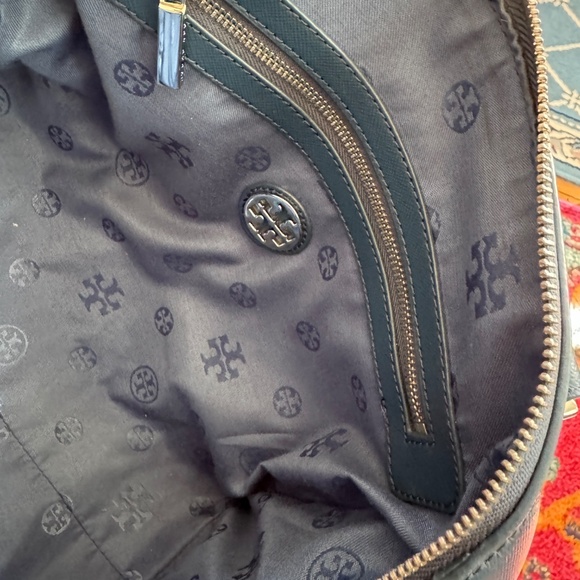 Tory Burch Saffiano Leather Satchel / Crossbody Hand Bag Purse Blue / Navy EUC - Picture 11 of 13